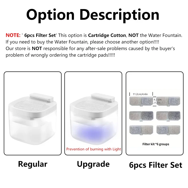 3L USB Cat Water Fountain with Pump Filter Anti Dry Burning Auto Recirculating Pet Water Dispenser