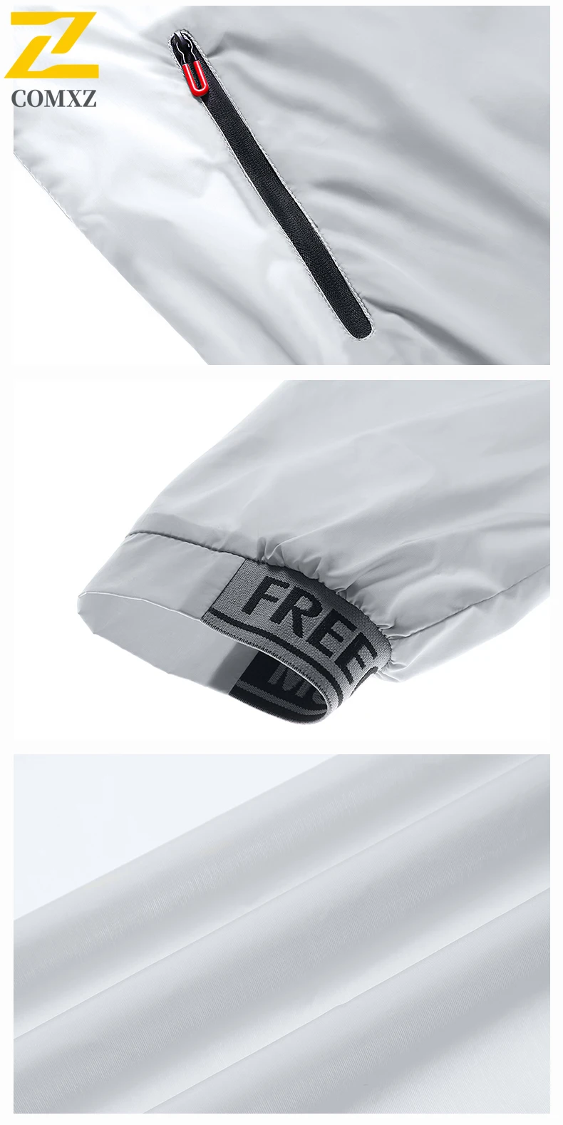 سترة حماية من الأشعة فوق البنفسجية بياقة واقفة للرجال بعامل حماية من الأشعة فوق البنفسجية 50 + معطف جلد بسحاب مع أكمام طويلة قابلة للتنفس لملابس الصيف الواقية من الشمس في الهواء الطلق #4