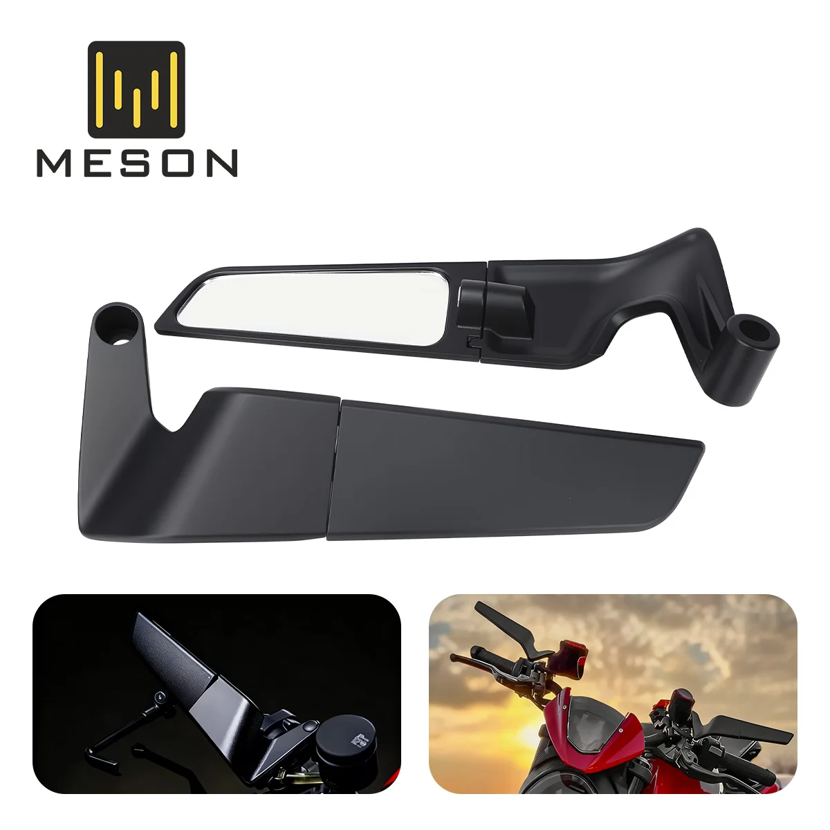 

Motorcycle Rearview Mirrors Adjustable aluminium alloy Motorcycle Modified Blade Wing Mirrors for Yamaha Kawasaki Motorbike