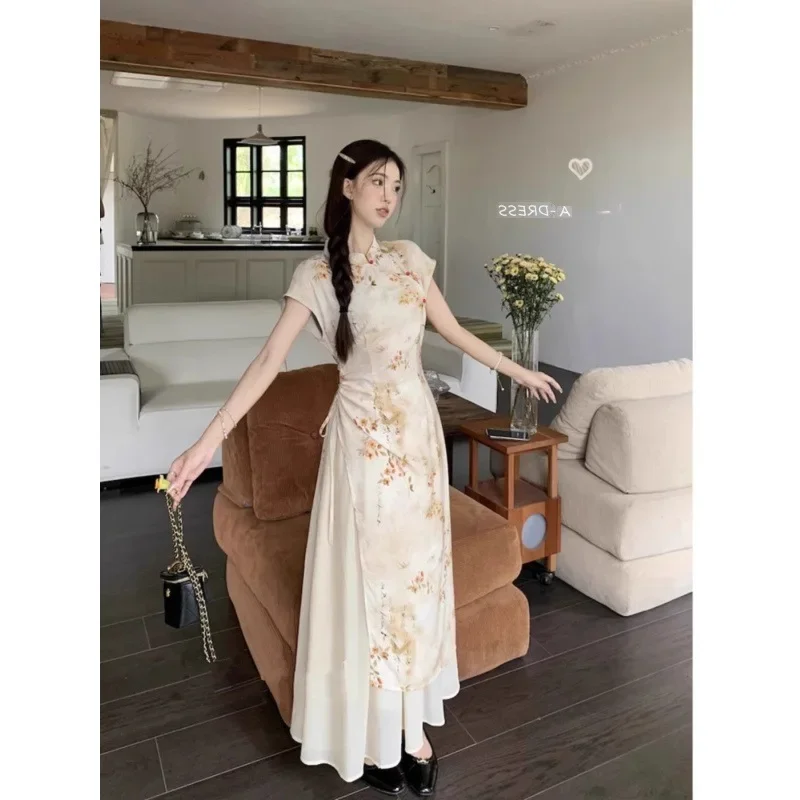 New Chinese Style High-Waisted Jacquard Suit Women's Summer Wardrobe Two-Piece Set Zen-Infused Chic Chinese Dress