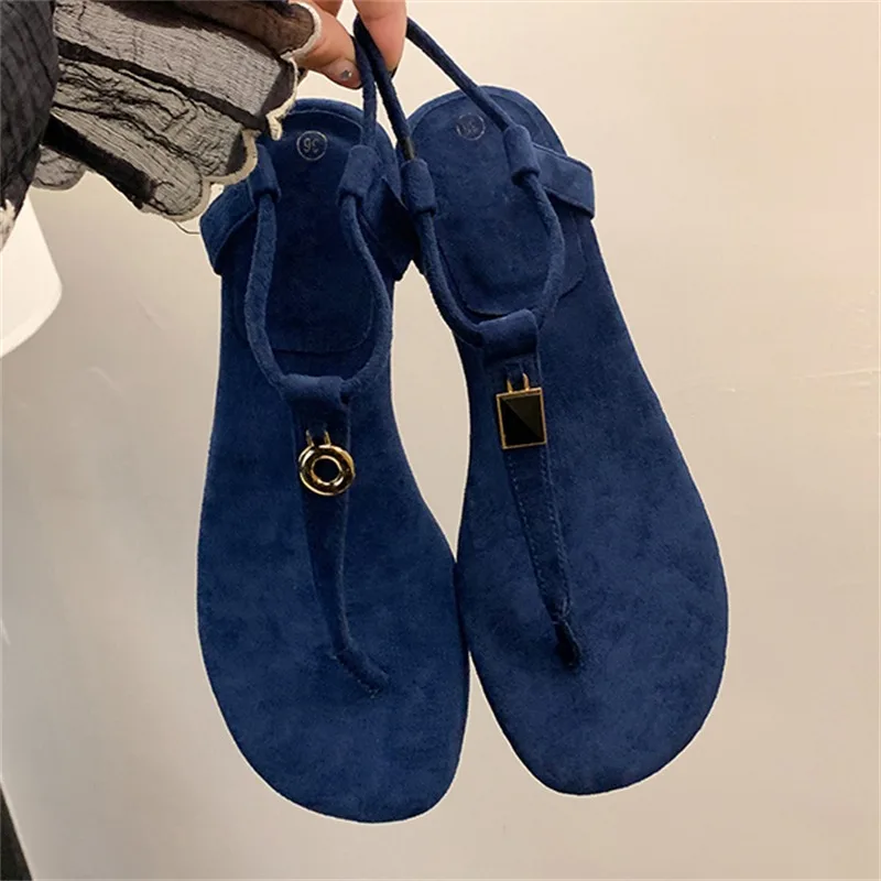 

Eilyken Designer Metal Decoration Square Clip Toe Low Heels Women Sandals Summer Fashion Cosy Slip-On Outdoor Daily Shoes