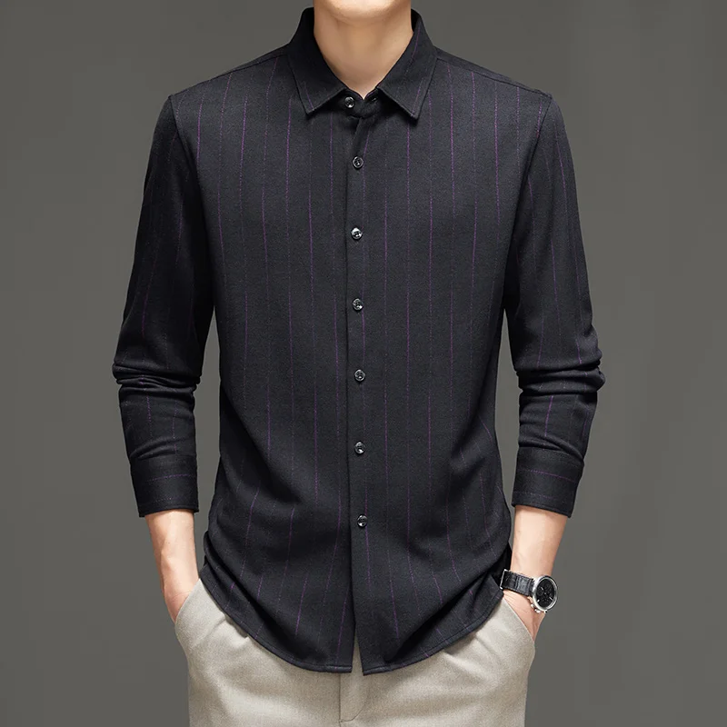 

Spring New High-End Men's Thin Striped Shirt Business Casual Long Sleeve Fashion Shirt