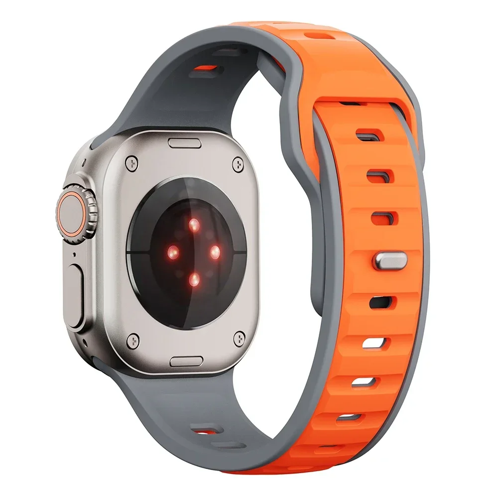 Correa de silicona para Apple watch Series 10, 42mm, 40mm, banda ultra2 de 49mm, 46mm, 41 y 38mm, pulsera deportiva iwatch 7 8 9 SE 45mm 44mm