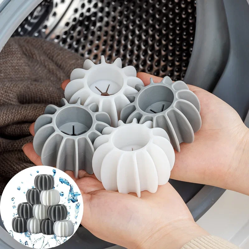 Bola de lavandería de silicona reutilizable, Bola de limpieza de ropa antienredos, herramienta de limpieza para quitar manchas de lavadora, 3/15 unidades