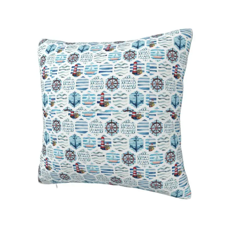 Custom Luxury Nautical Sailors Throw Pillow Case Decoration Square Cushion Cover Pillowcover for Sofa