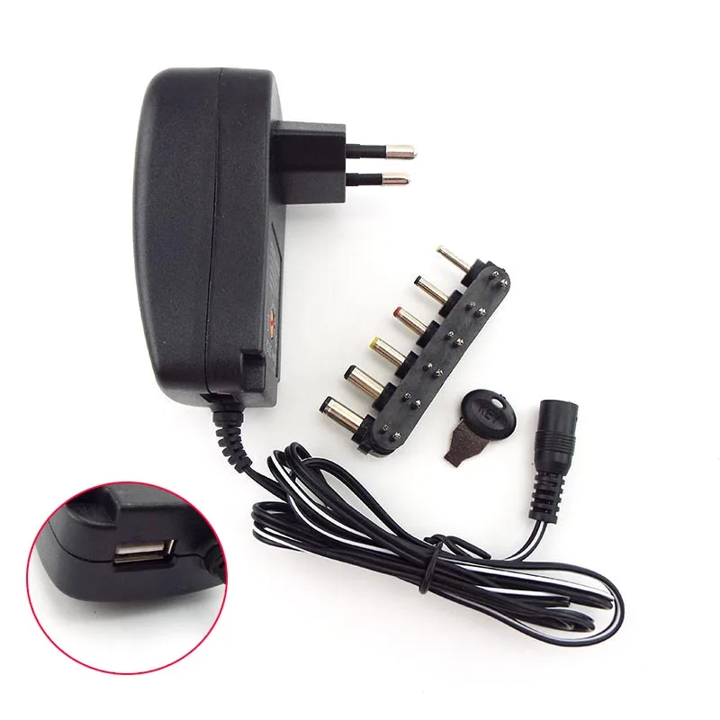 Adjustable 3V 4.5V 5V 6V 7.5V 9V 12V 2A 2.1A AC/DC Power Supply Adapter plug Adaptor battery Charger for LED Light Strip CCTV