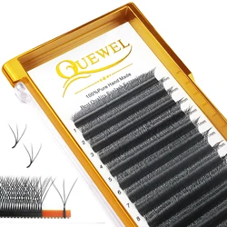 Quewel Double Tip 6D W Volume Faux Eyelash False Eye Lash CC/D/DD 8-15mm Mix Fan W Style New Individual Private Label Wholesale