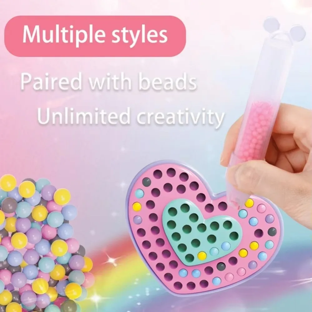 Rainbow Bow Handmade Set Beads Pen Ballpoint Pen Painting Creative Production Handmade Bead Painting Sticker Set Princess Theme