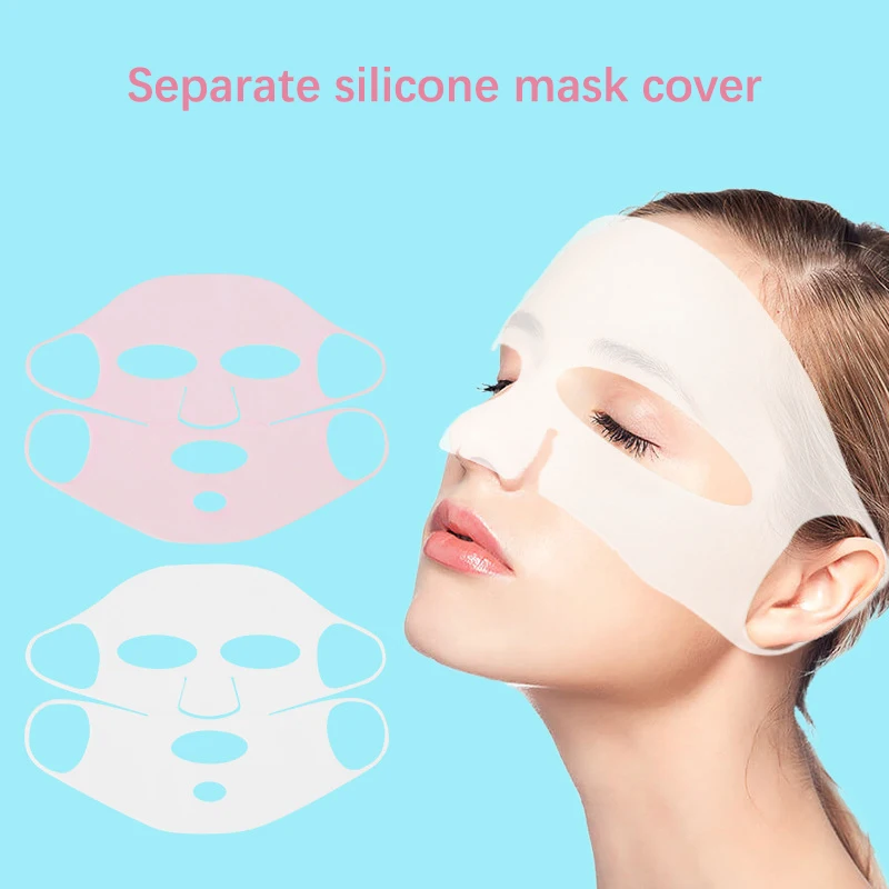 Silicone Face Mask Women Skin Care Moisturizing Lifting Firming Anti Wrinkle Reusable Gel Sheet Mask Facial Skin Care Tool