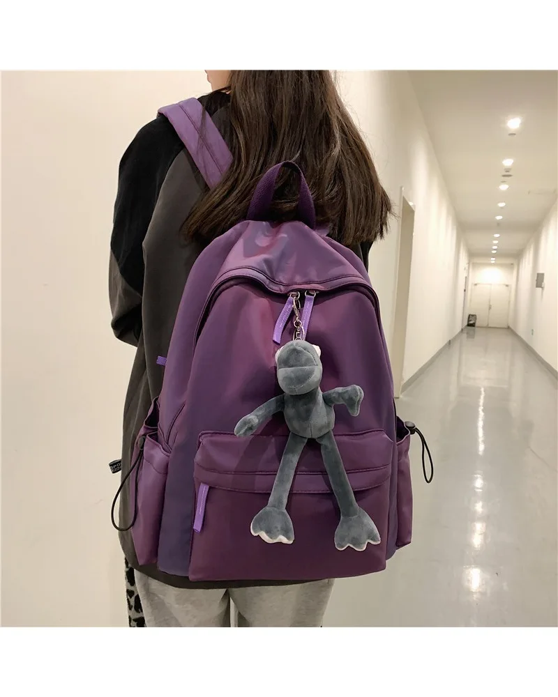 Versatile backpack fashion travel large capacity backpack simple texture computer bag campus high value student schoolbag