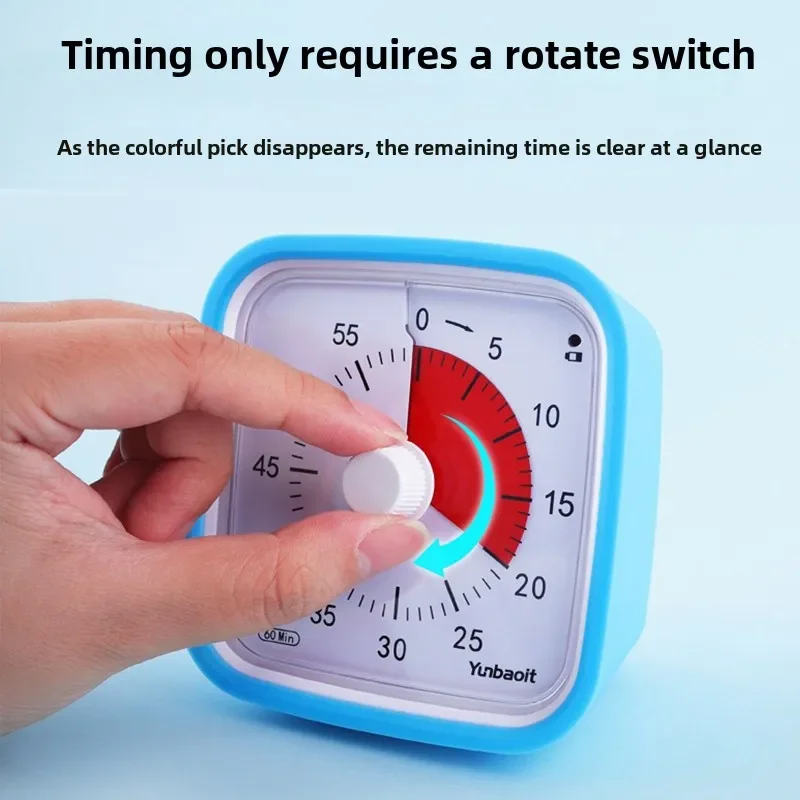 טיימר חזותי משודרג 60 דקות עם שעון מגן על תיק שקט עבור ילדים בישול מחקר טיימר דיגיטלי מיני
