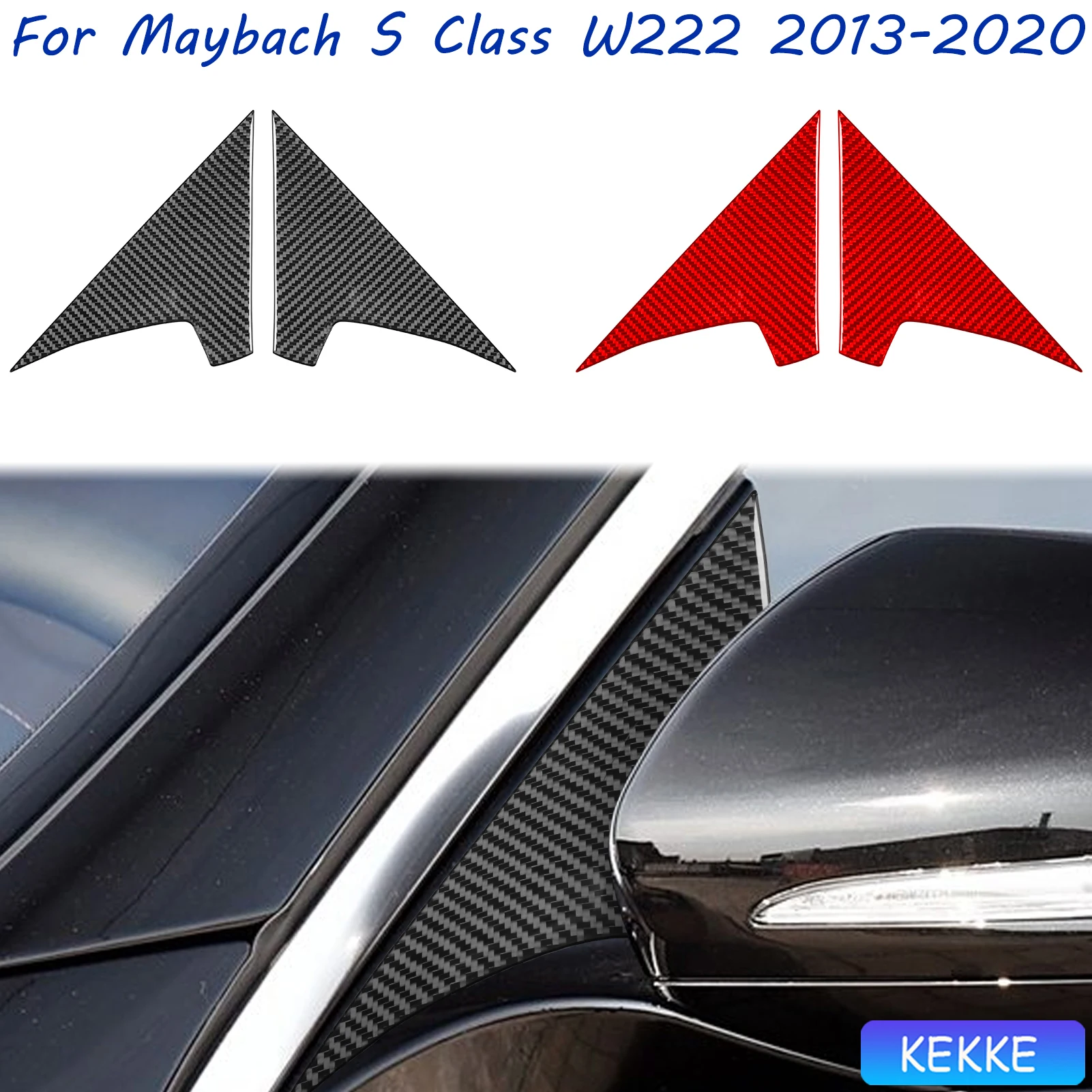 

For Mercedes Benz Maybach S Class W222 2013-2020 Auto Outer A-pillar Carbon Fiber Decorative Car Accessory Stickers