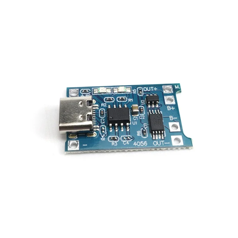 TP4056 1A Lithium Battery Charger Module with Protection, Type-C USB 5V Input for 18650 Li-ion Li-Po, DIY Power Bank UPS