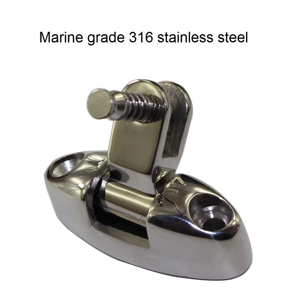 2 Pieces Universal Deck Hinge With Quick Release Spring Pin And Bolt Ring Stainless Steel 316 Mirror Polish Marine Boat
