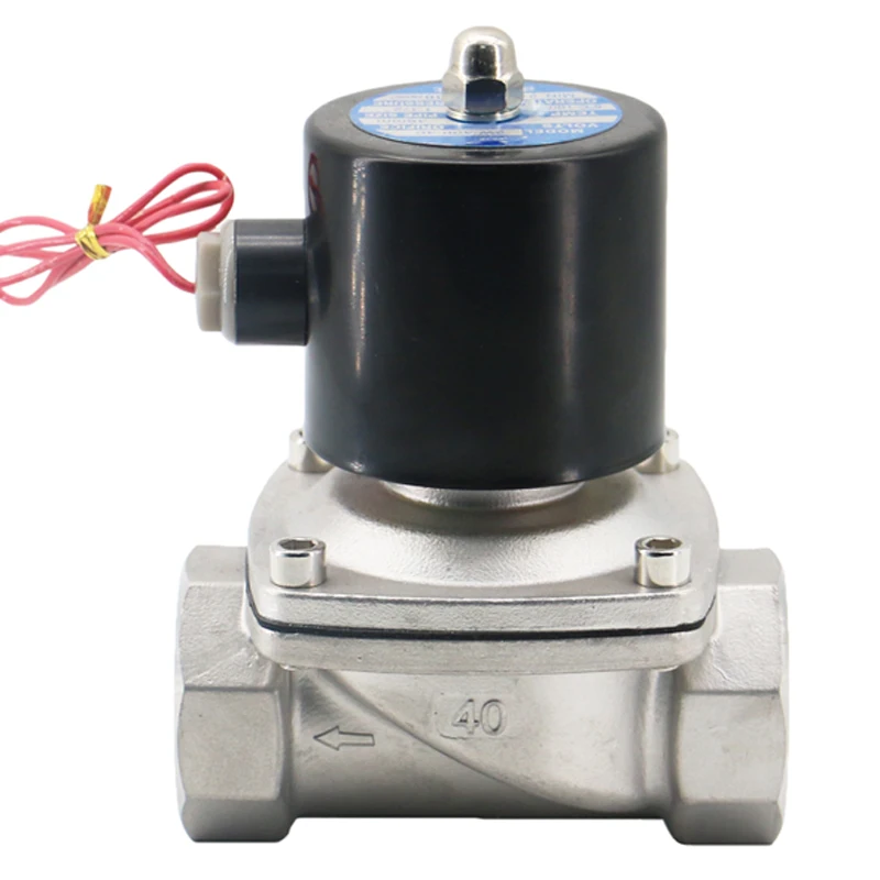 2S Series 2/2 Way Stainless Steel Normally Closed Air Water Gas Solenoid Valve DC 12V 24V AC 220V Electric Solenoid Valve