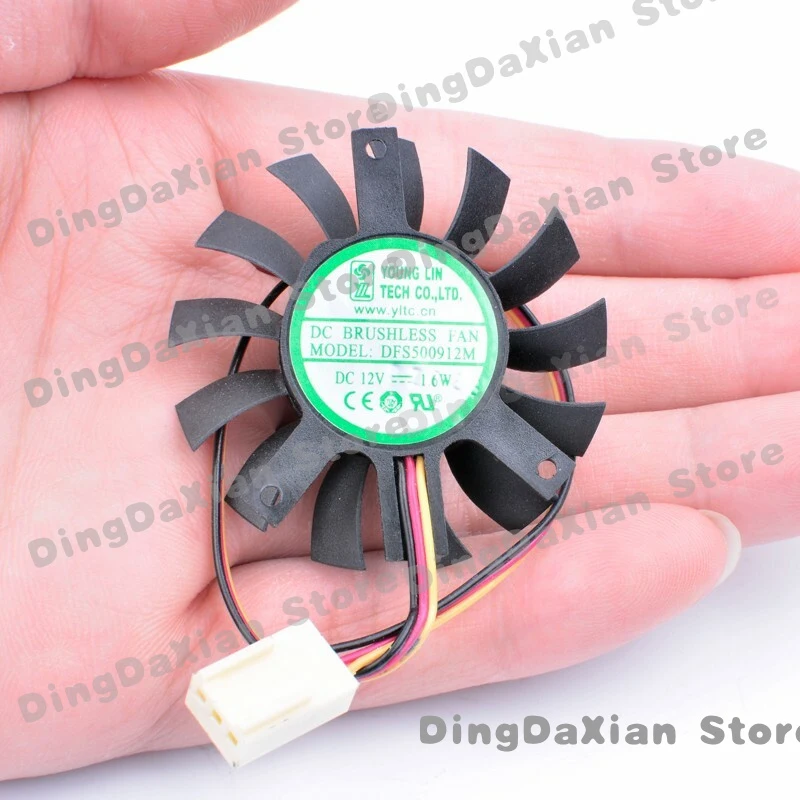 D For YOUNGLIN DFS500912M Fan DC12V 1.6W 45mm 3PIN Router Fan/Industrial Control Fan