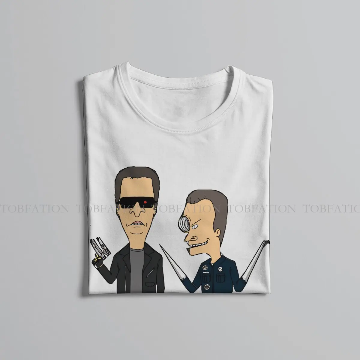 Beavis and Butthead Funny Man T800 and T1000 Tshirt Graphic Men Tops Vintage Alternative Summer Clothing 100% Cotton T Shirt