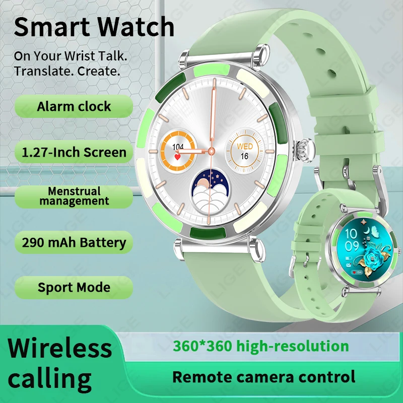 

LIGE Fitness Tracking Smartwatch HD Screen 2025 New Heart Rate Women's Health Bluetooth Call IP68 Waterproof Smart Watch Ladies