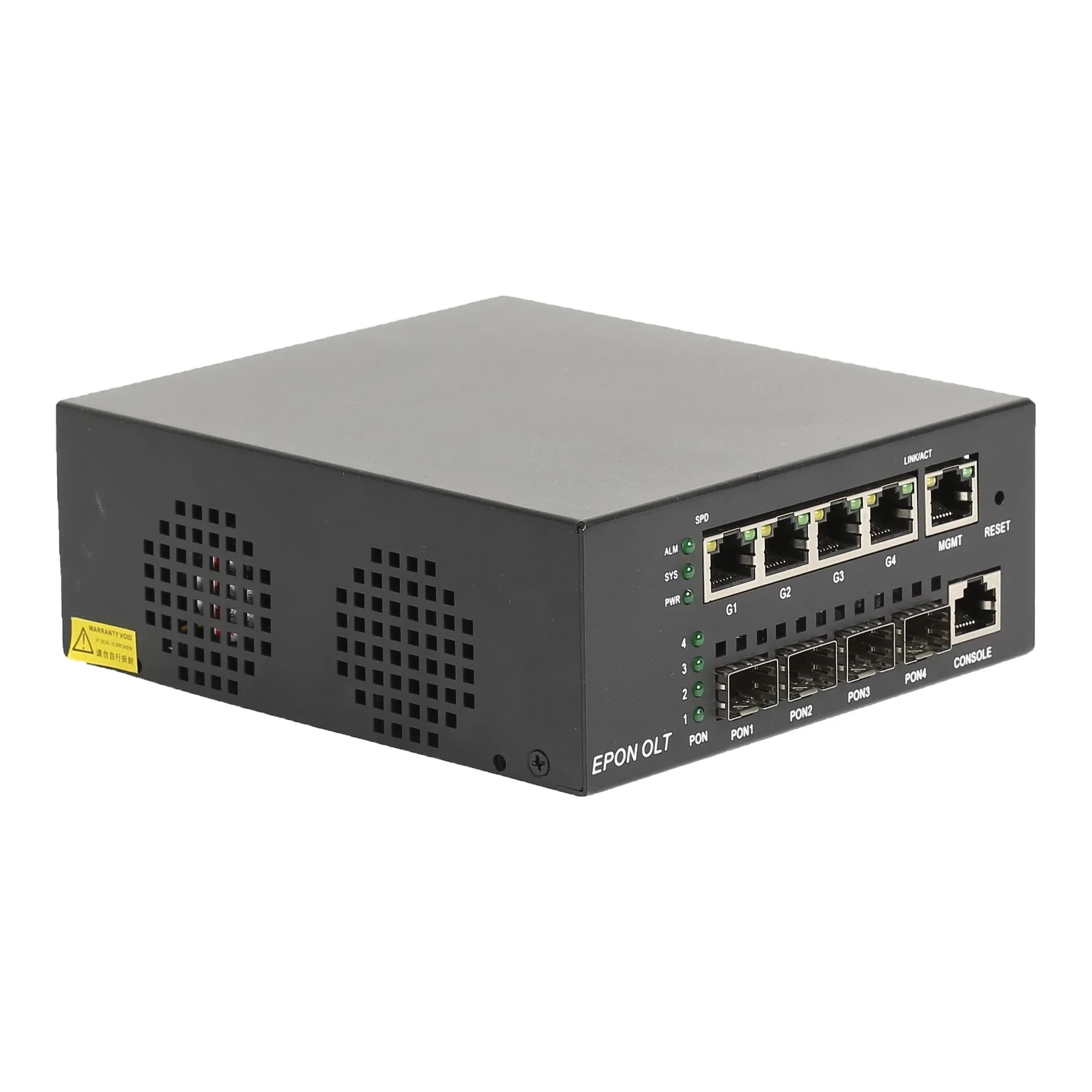 HIOSO MINI 4Port FTTH OLT Mini EPON 4PON OLT Work With EPON XPON ONU Without PX20+++ PON No SFP Modules PX20+++ HA7004S