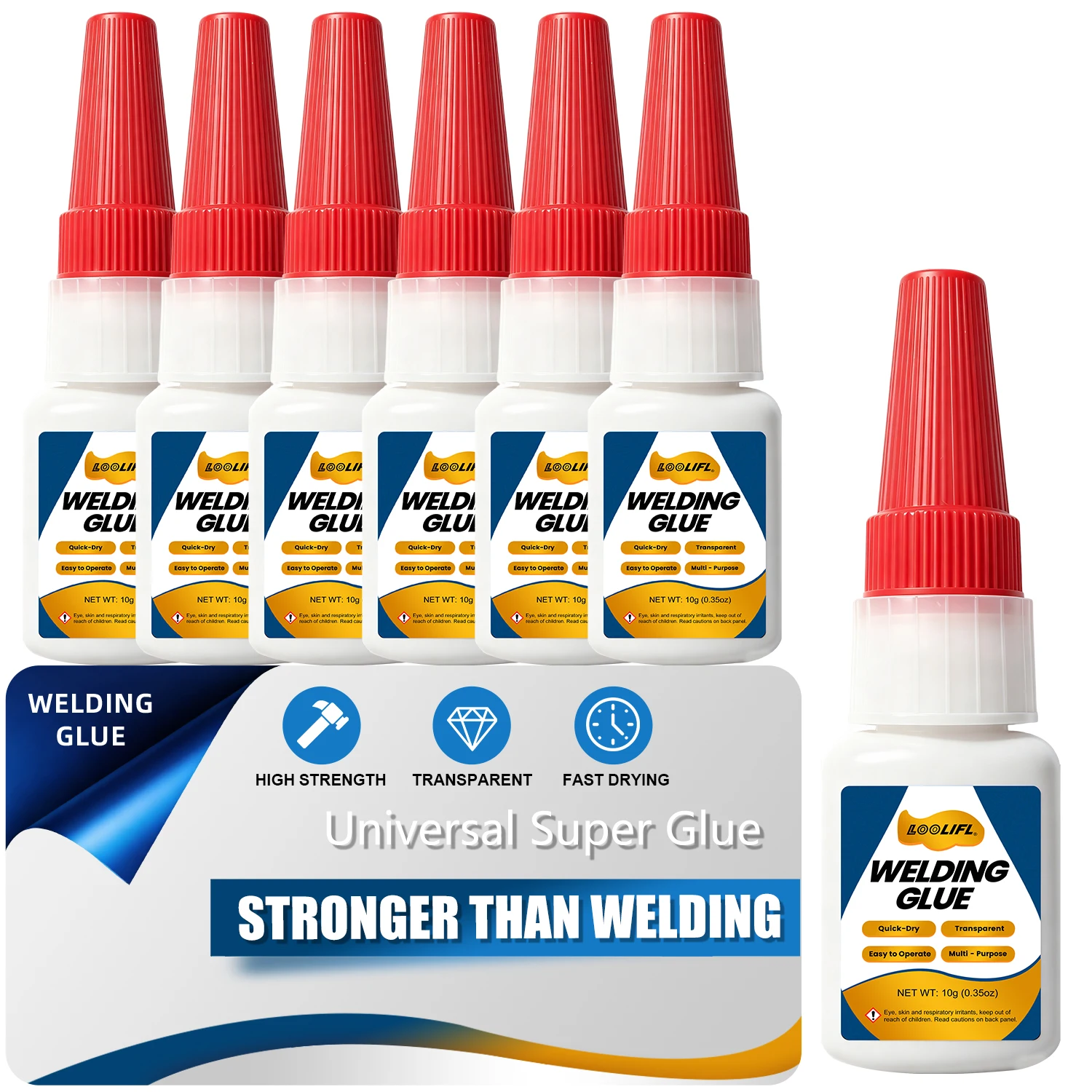 1-7PCS Welding High-Strength Oily Glue All Purpose Clear Super Glue For Metal Wood Stainless Steel Aluminum Glass Crafts Repair