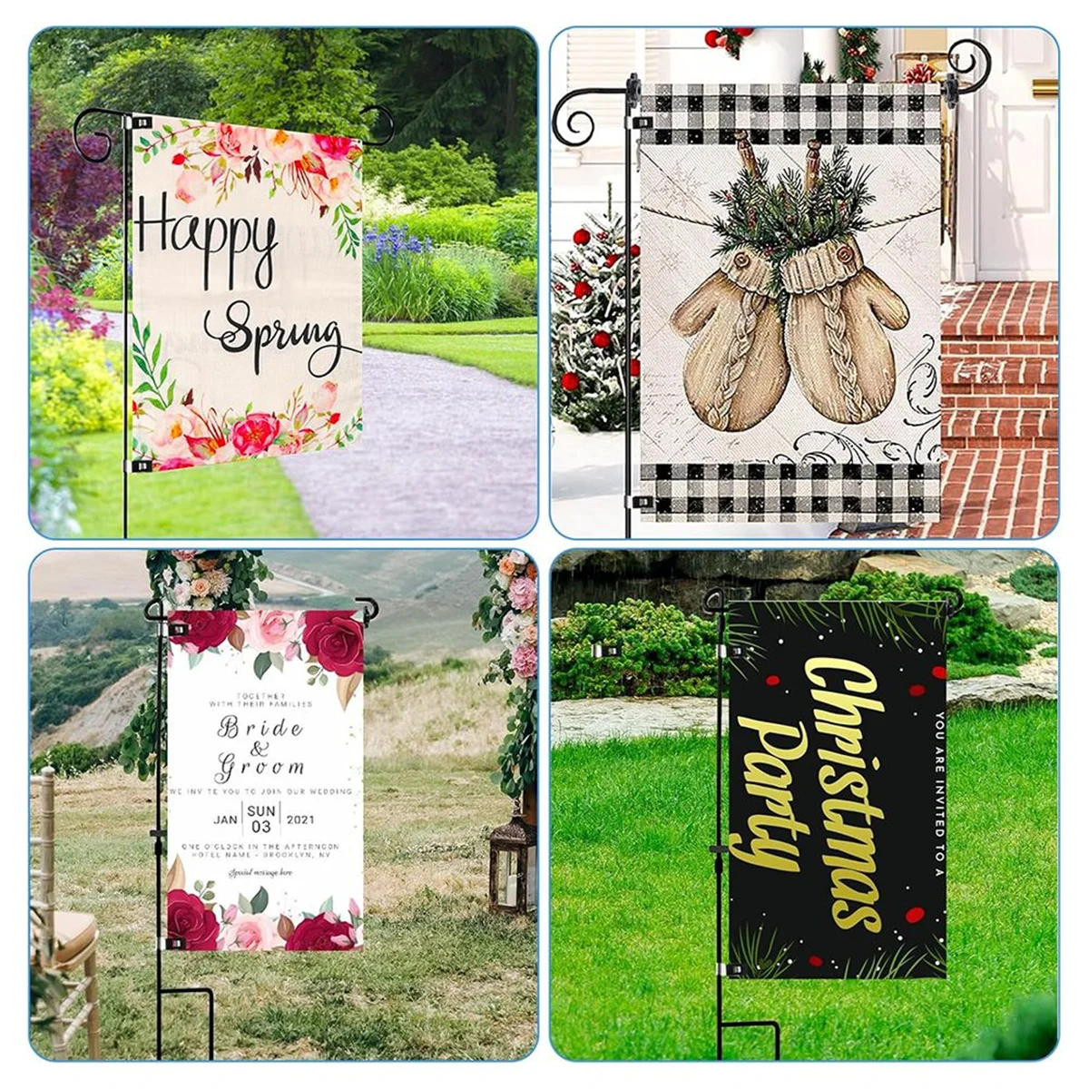 A71P 20 قطعة سدادات علم الحديقة مقاطع علم الحديقة للخارج المضادة للرياح أصحاب العلم الصغيرة لساحة وعمود علم الحديقة