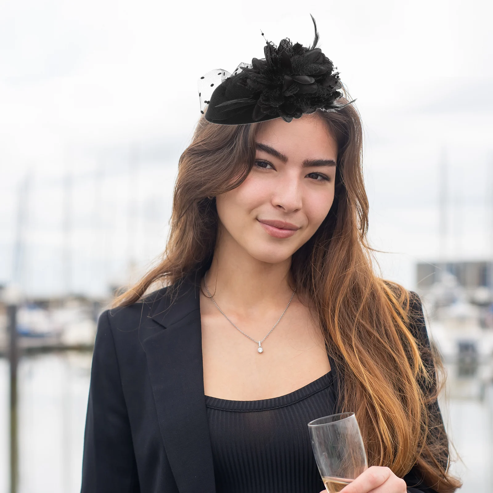 

Vintage Fascinator Hat Pearl Flower Hair Clip Women'S Party Wedding Halloween Costume Event Accessories