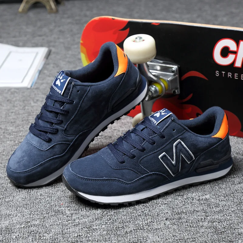 

Autumn Winter Genuine Leather Mens Sports Casual Shoes Korean Style Versatile Student Running Travel Sneakers