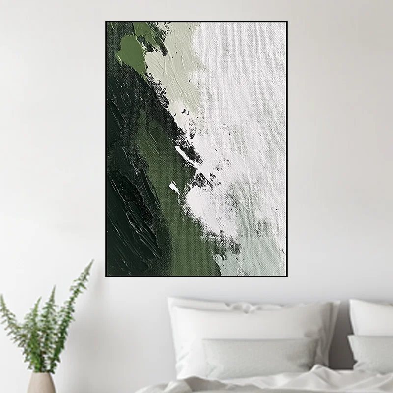 Texture Sense Green Gradient Modern Minimalism 100%Hand drawn Abstract Oil Painting Borderless Wall Art Decorative Hanging chart