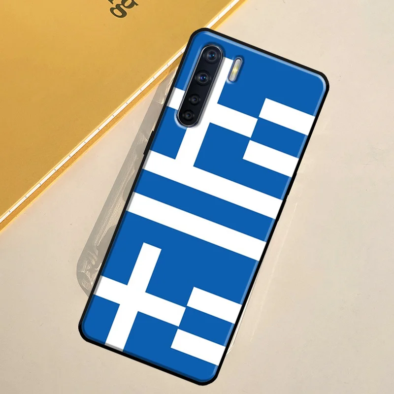 Greece Greek National Flags Case For OPPO A17 A16 A15 A54 A74 A94 A57 A77 A78 A72 A52 A53 A31 A5 A9 A96 A76 A54S Cover