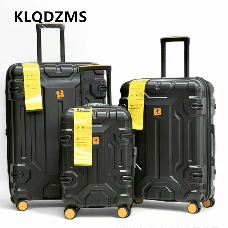 KLQDZMS Suitcase New ABS + PC Boarding Box Large-capacity Trolley Case Student Password Box Three-piece with Wheel Luggage