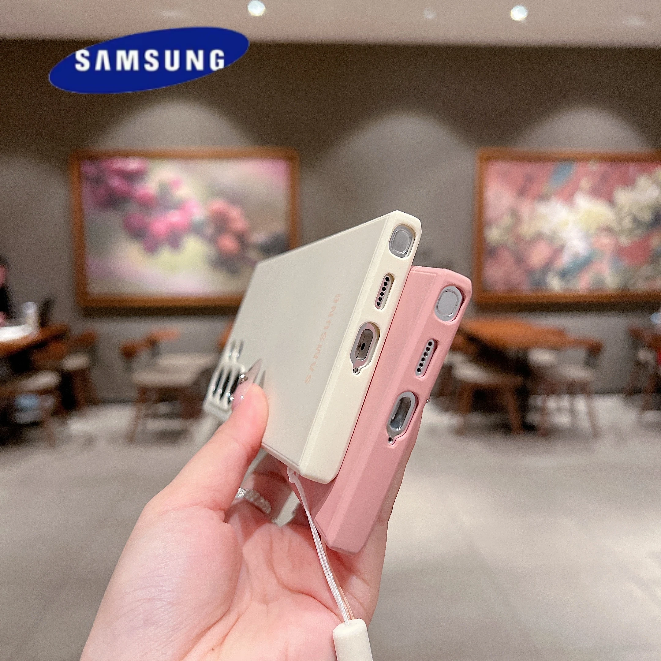 Liquid Silicone Wrist Strap Cord Phone Case Samsung Galaxy S25 S24 Ultra S22 Plus S23 S21 FE Shockproof Camera Protection Cover