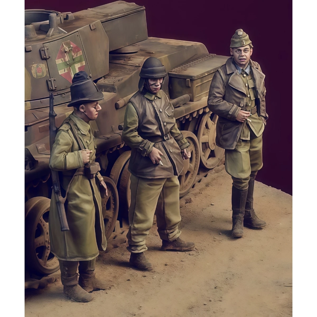 مجموعة نماذج غير مطلية من الراتنج 1/72، موضوع عسكري، الجيش الملكي المجر من الحرب العالمية الثانية غير مجمعة وغير مطلية GK، 1497R