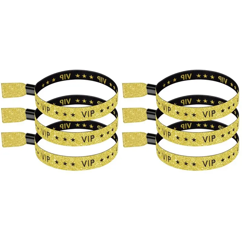 100-pack-vip-cloth-event-wristband-solid-color-cloth-wristbands-color-wristbands-for-activities-parties-gold