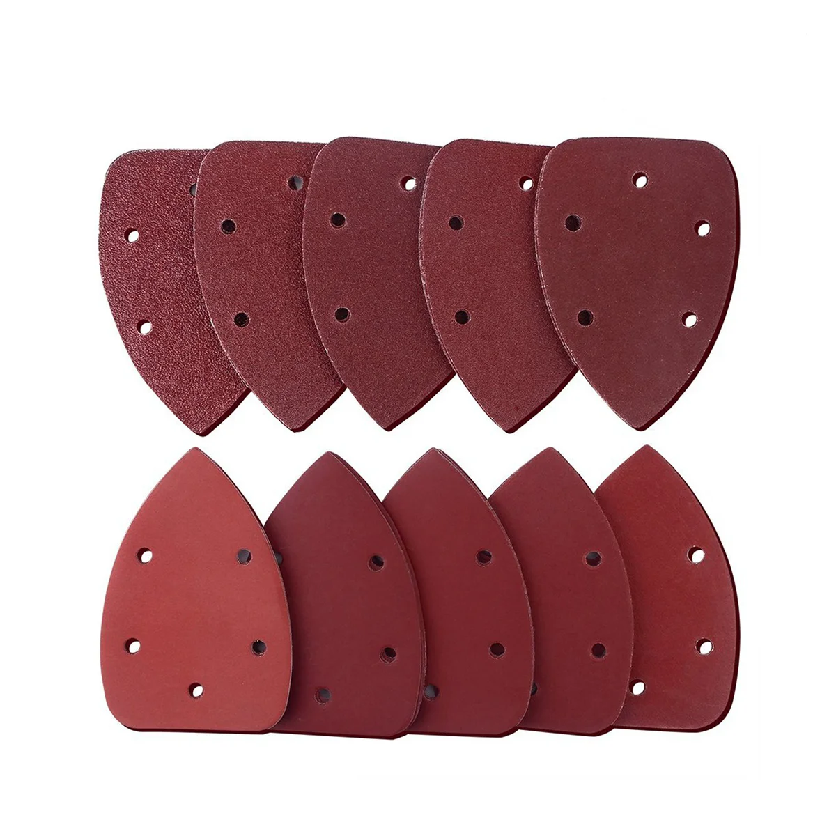 50PCS Triangle Sanding Discs Sandpaper 5 Hole 40/60/80/100/120/180/240/320/400/800 Grits triangle pads