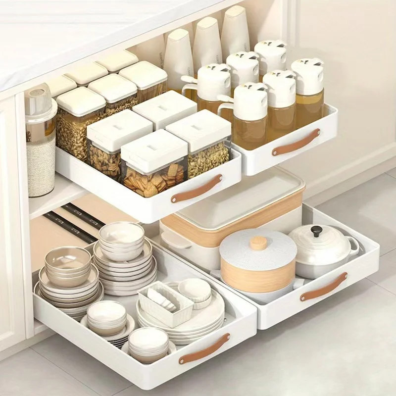 

Kitchen Storage Rack Pull Out Cabinet Organizer Slide Drawer Storage Tray Seasoning Bottle Spice Storage Rack Kitchen Organizer