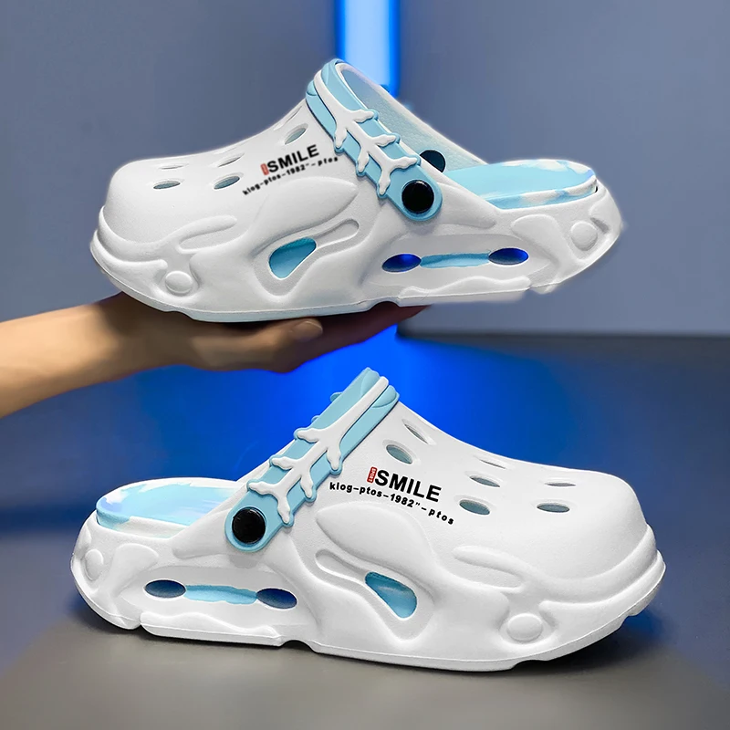 

Casual Sporty Men's Sandals 2026 New Summer Thick Bottom Anti-slip Driving Water Beach Slippers Coconut Hole Shoes EVA Material