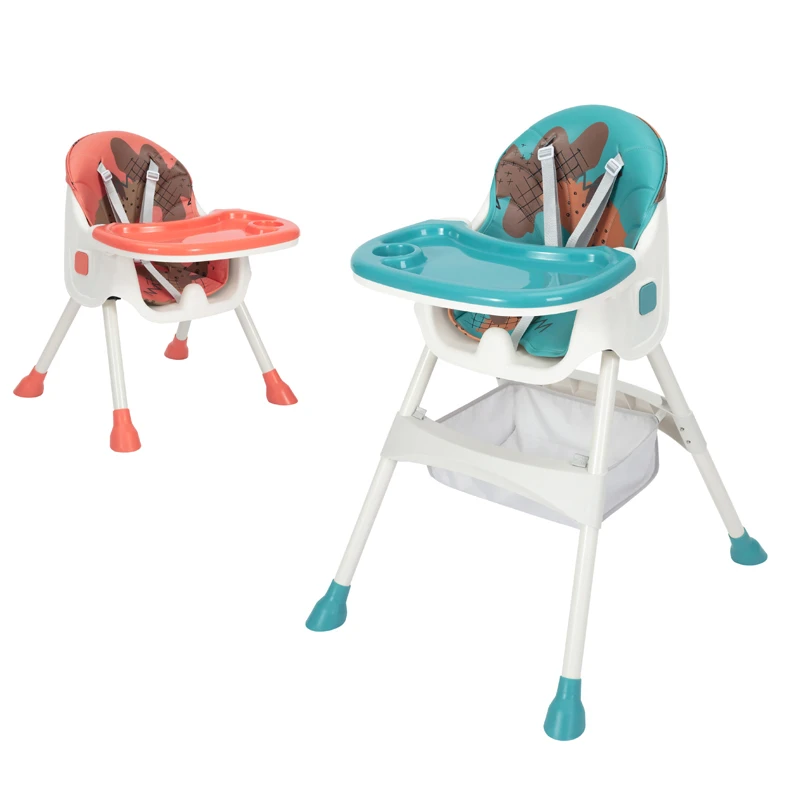 Mama Sandalyesi Kids Activity Seat 4 In 1 Foldable Plastic High Sitting Eating Booster Baby Dining Feeding Chair with Wheel