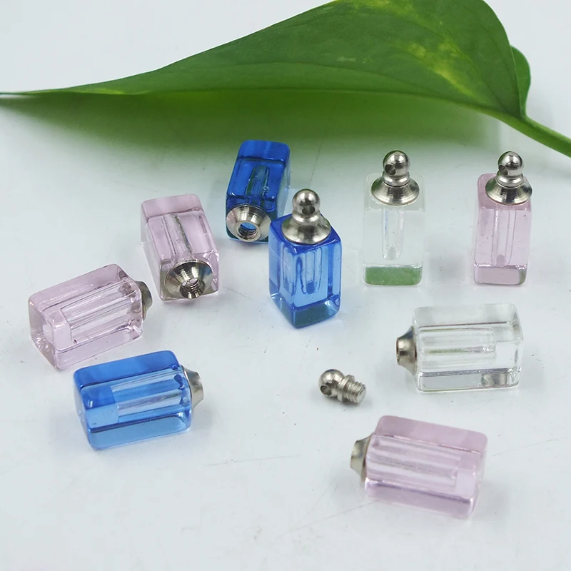 

100pcs/LOT Cuboid Color Crystal pendant vials* MINI bottle * perfume pendants * Necklace