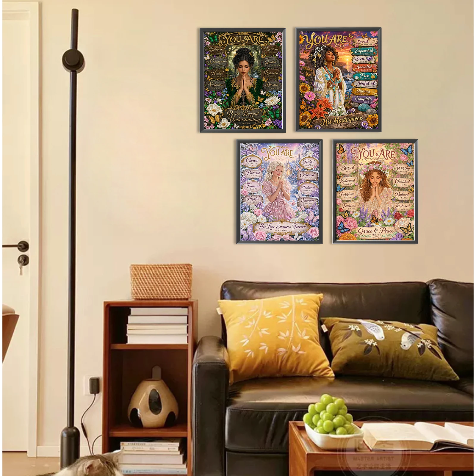 Praying Girl Special Shaped 5D DIY Partial Drill Diamond Art Kit for Adults DIY Gift Home Decor Diamond Dots Paintings 30x40cm