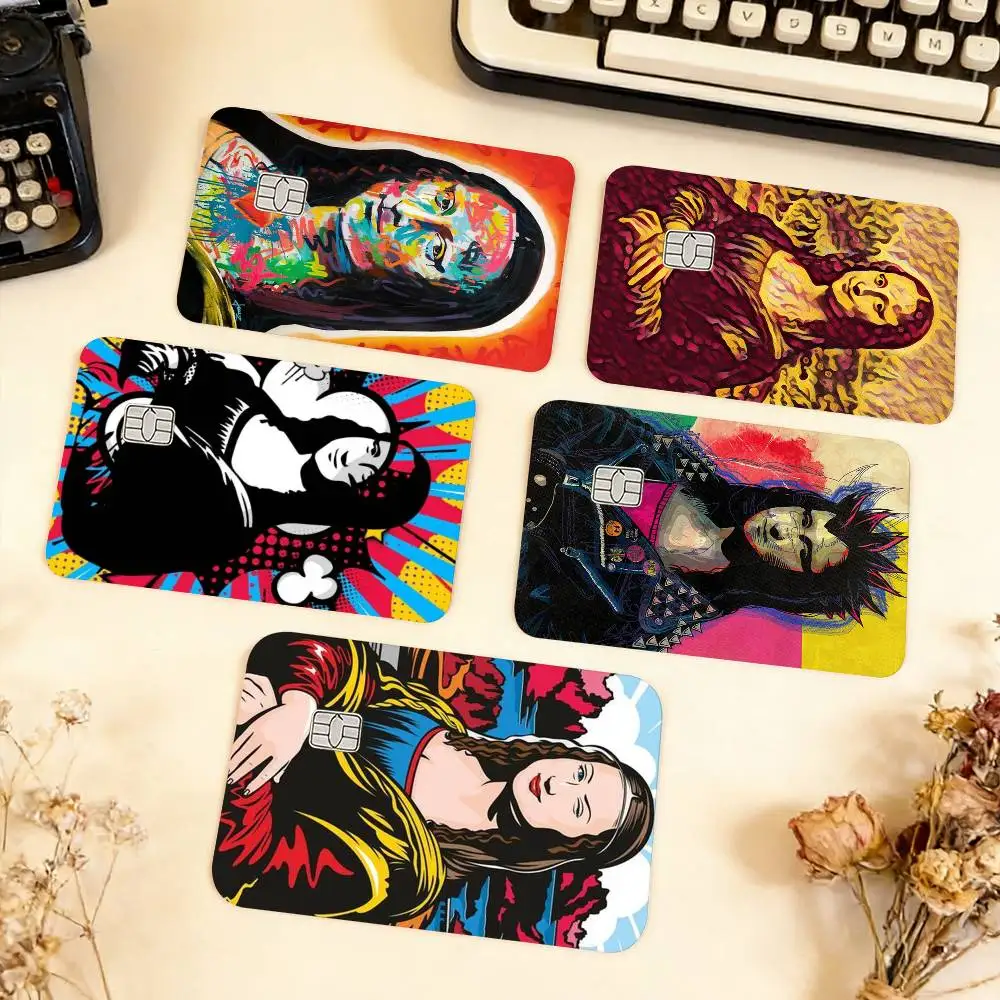 Mona Lisa funny meme Waterproof Film Skin Cover Credit Card Stickers Debit Front Bank Bus Pass