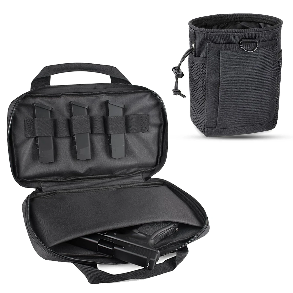 

Tactical Molle Dump Pouch with Pistol Gun Case Magazine Recovery Dump Pouch Handgun Case for Outdoor Hunting Airsoft Shooting