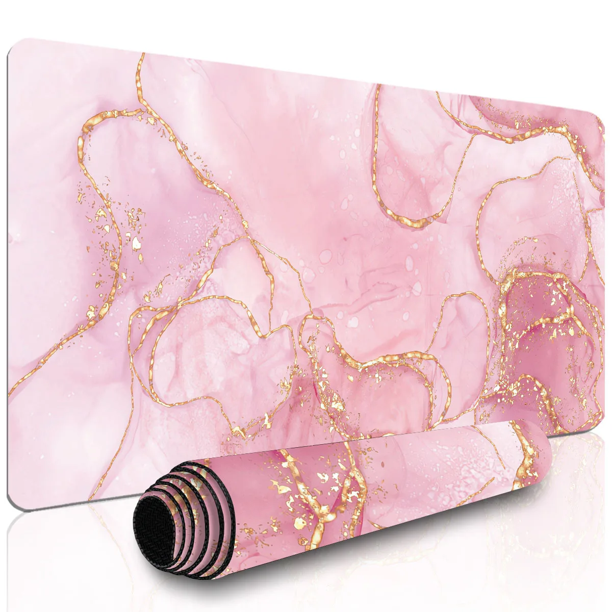 1PC Big Keyboard Mouse Mat 1PC Wide Gaming Desk Mat 1Pc Extended Gaming Mouse Pad and PC Desktop Keyboard Pad - Pink, Girly