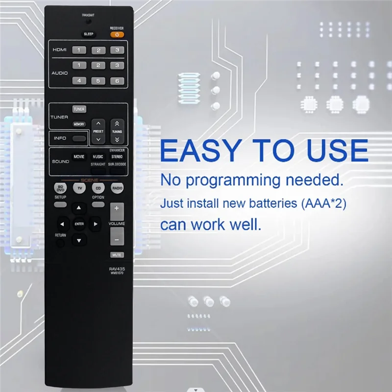 ABJG-RAV435 WW51070 Reemplace el control remoto para el receptor de audio/vídeo de cine en casa -2064 -196 HTR2064SZ