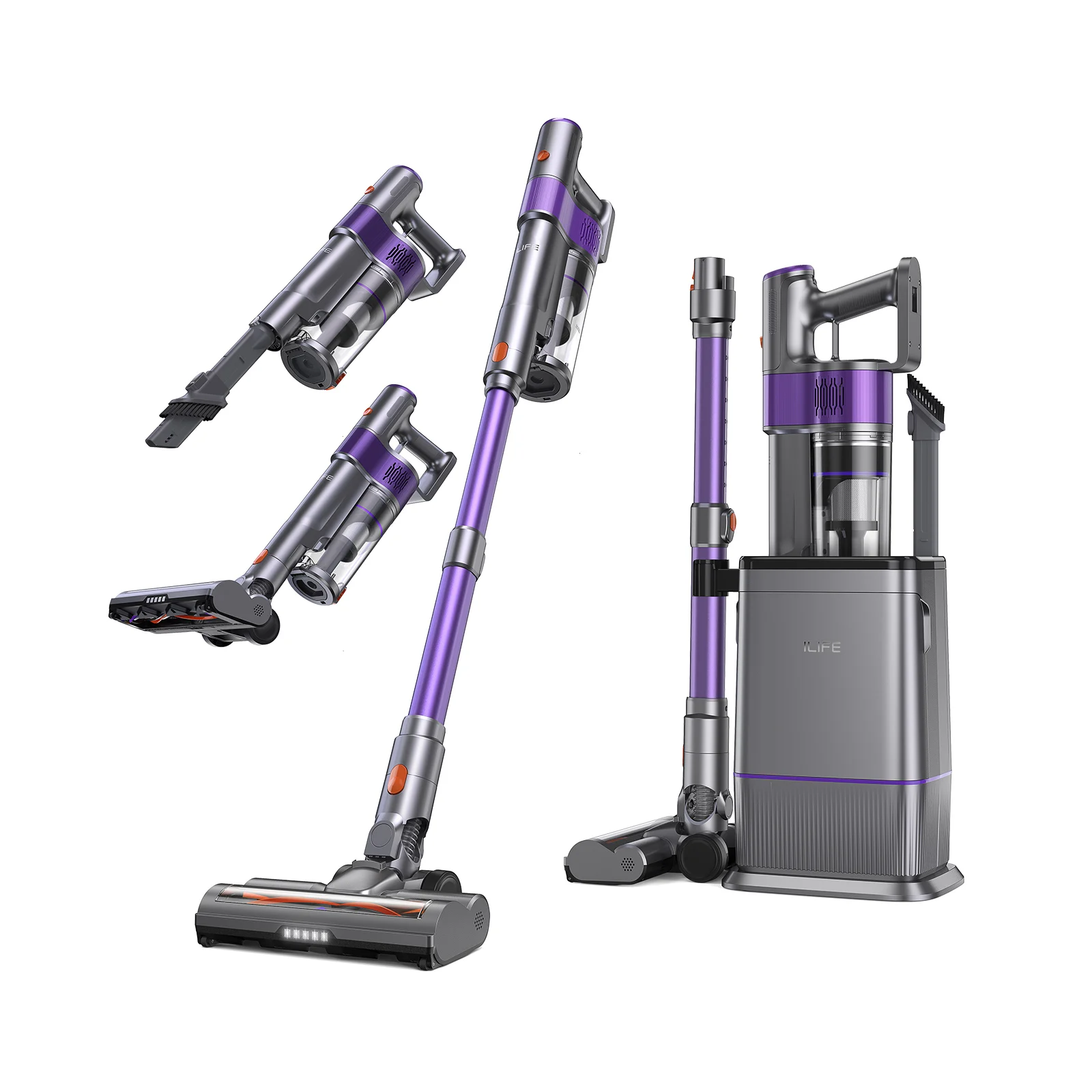 ILIFE H90 Pro Neuer Handstaubsauger mit Staubaufbewahrung & Ladestation 2-in-1, Starke Saugkraft, Geräuscharm, Perfekt für Tierhaare