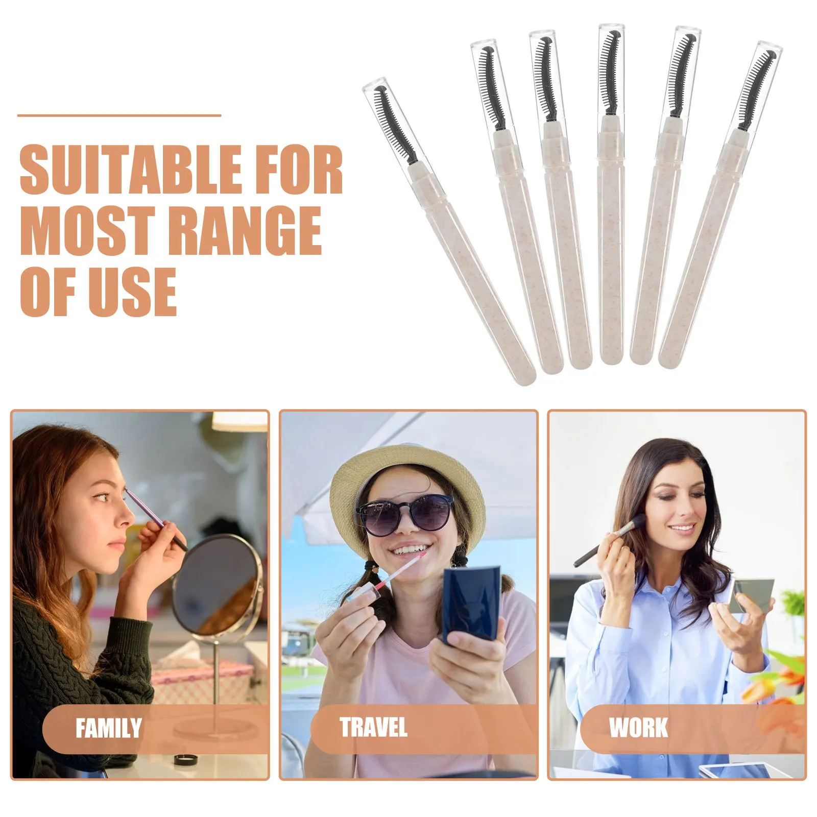 Brosse à cils réutilisable en Micro Silicone, outils de maquillage pour les yeux, brosse de précision à double extrémité pour Application sans taches, 6 pièces