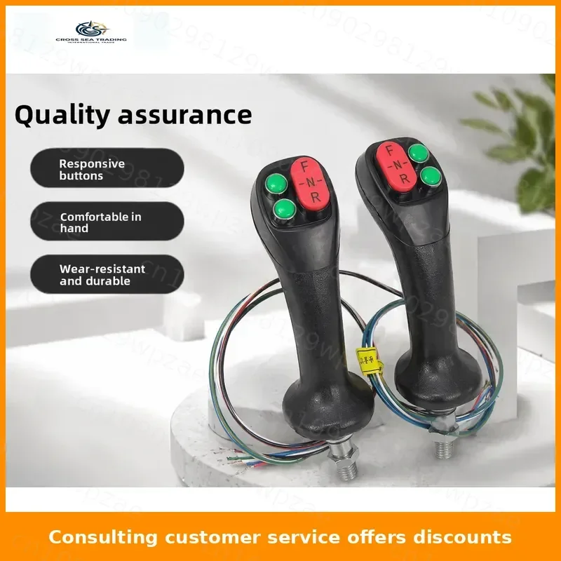 2-Button Joystick Handle with Rocker FNR Switch for Excavator Wheel Loader Forward Reverse Control Heavy Duty Replacement