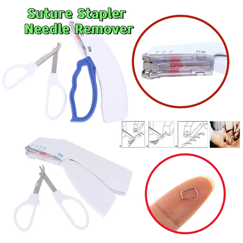 1/2 pièces Agrafeuse à sutures stérile pour peau, agrafes préchargées de 35 mm de large, pour usage vétérinaire et médical, premiers secours, outils de soins de santé