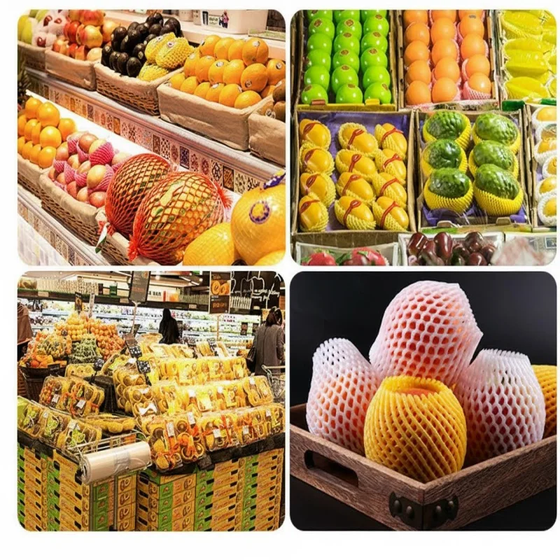 50PC Foam Net Sleeve Pocket Shockproof Protection Transport Packing Vegetable Fruit Wine Bottle Fragile Items Dedicated Mesh Bag