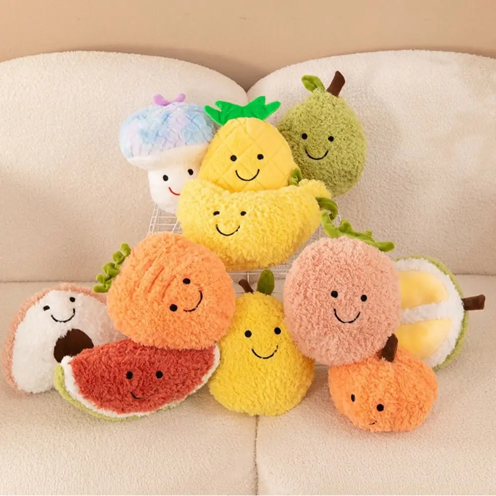 Muñeco de peluche de fruta de dibujos animados, juguete de peluche Multicolor, sandía, calabaza, limón, verdura, plátano, melocotón, fresa, fruta