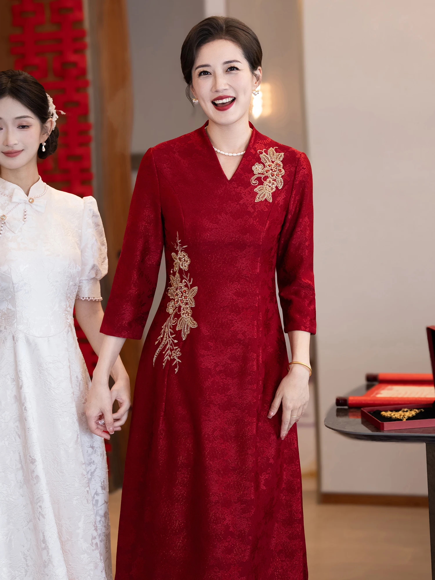 

Новое свадебное платье с длинными рукавами для помолвки и банкета, молодежное, индивидуальное, 2026, для счастливого брака